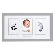 Pearhead Newborn Babyprints Photo Frame and Baby Handprint and Footprint Kit, Baby Shower Gift, Gray
