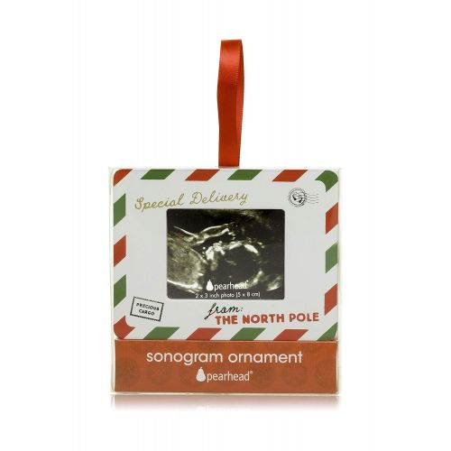  Pearhead Special Delivery Sonogram Ornament, Ultrasound Ornament, Perfect New Baby Holiday Gift for Parents to Be