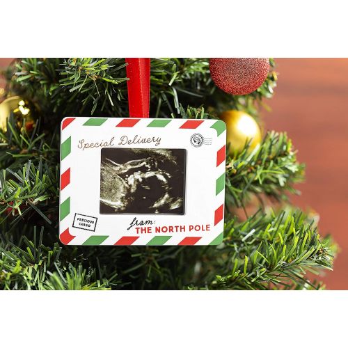  Pearhead Special Delivery Sonogram Ornament, Ultrasound Ornament, Perfect New Baby Holiday Gift for Parents to Be