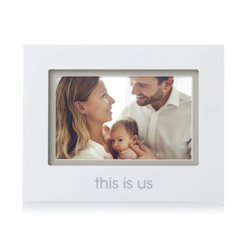  Pearhead 4-Inch x 6-InchThis is Us Sentiment Picture Frame, Baby Registry Must Haves, Perfect Baby Shower Gift, White