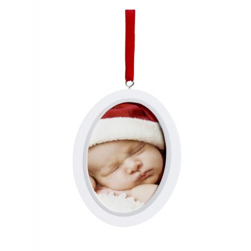  Pearhead Babyprints Newborn Baby Handprint or Footprint Double-Sided Photo Ornament with Clean Touch Ink Pad - Makes A Perfect Holiday Gift for Babys First Christmas