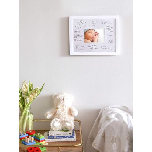  Pearhead Signature Frame Guest Book  Perfect for Any Baby Registry, Includes Mat for Guests to Leave Well-Wishes Great for Celebrating Baby Showers, Birthdays or Any Special Even