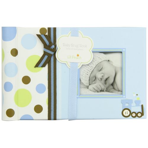  Pearhead Lil Peach Train Photo Brag Book Holds 24 4 x 6 Pictures, Blue