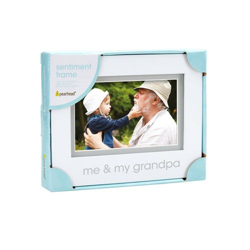  Pearhead Me and My Grandpa Keepsake Photo Frame, Grandpa Gifts, White