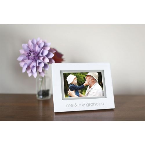  Pearhead Me and My Grandpa Keepsake Photo Frame, Grandpa Gifts, White