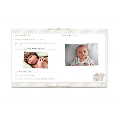  Pearhead First 5 Years Baby Memory Book with Clean-Touch Baby Safe Ink Pad to Make Baby’s Hand or Footprint Included, Ivory Classic