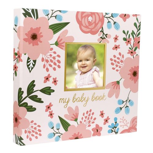  Pearhead Memory Book with Included Baby Belly Stickers, Modern Baby First Year Journal, Babys First Year, Baby Shower Gift, Floral