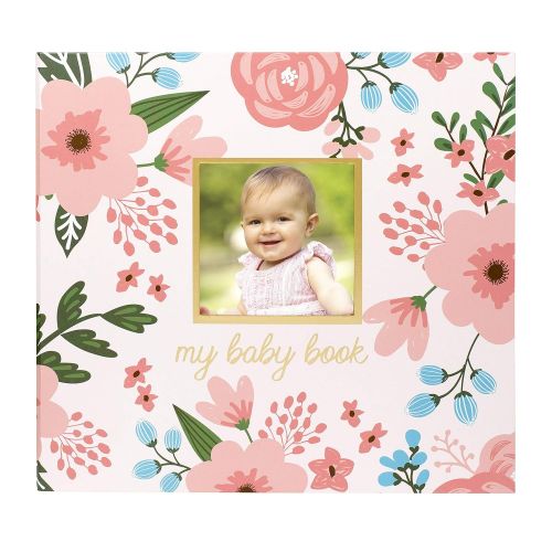  Pearhead Memory Book with Included Baby Belly Stickers, Modern Baby First Year Journal, Babys First Year, Baby Shower Gift, Floral