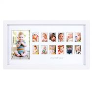 Pearhead My First Year Photo Moments Baby Keepsake Frame, Gift for Mom to Be or Expecting Parents, A Great Baby Registry Addition, White