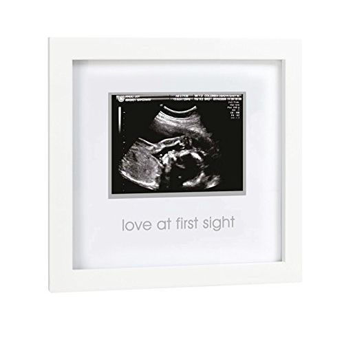  Pearhead Love at First Sight Sonogram Keepsake Frame, Baby Ultrasound Frame, Perfect Gift for Expecting Parents, White