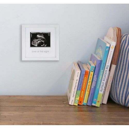  Pearhead Love at First Sight Sonogram Keepsake Frame, Baby Ultrasound Frame, Perfect Gift for Expecting Parents, White