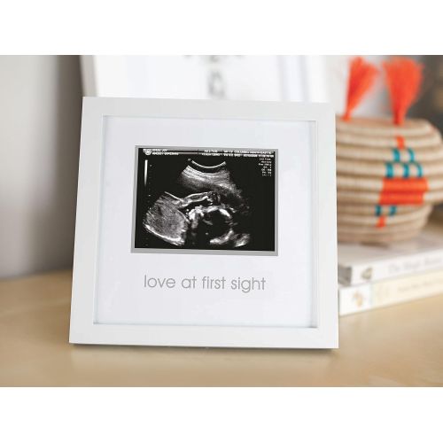  Pearhead Love at First Sight Sonogram Keepsake Frame, Baby Ultrasound Frame, Perfect Gift for Expecting Parents, White