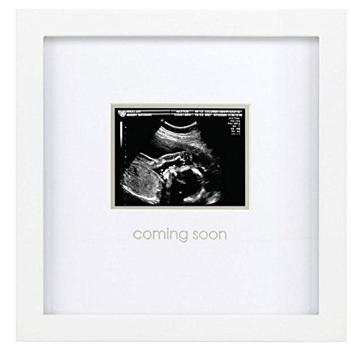  Pearhead Coming Soon Sonogram Keepsake Frame, Perfect Gift for Expecting Parents, Pregnancy Announcement, White