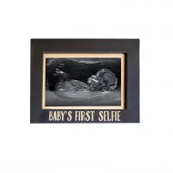 Pearhead Babys First Selfie Keepsake Sonogram Photo Frame, Black/Gold