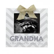 Little Blossoms by Pearhead Grandma I Cant Wait to Meet You Chevron Sonogram Frame, Christmas Gift for Grandma, Gray & White