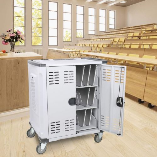  [아마존 핫딜]  [아마존핫딜]Pearington 42 Device Smart Charging Cart - Ships Fully Assembled - Store Up to 15.6 inch Screen Size - Compatible with Chromebook, iPad & Laptop Computers- Secure Locking Storage