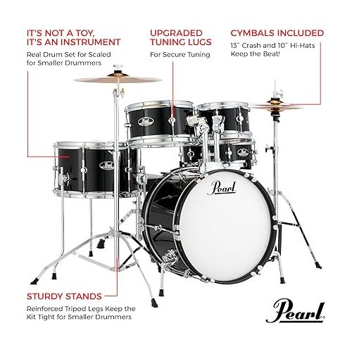  Pearl Roadshow Jr. 5 Piece Drum Set with Hardware and Cymbals (RSJ465C/C33)