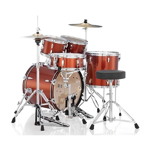  Pearl Roadshow Drum Set 5-Piece Complete Kit with Cymbals and Stands (RS505C/C749)