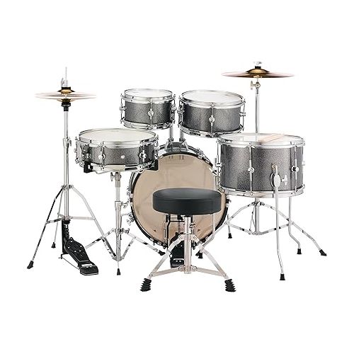  Pearl Roadshow Jr. 5 Piece Drum Set with Hardware and Cymbals, Gindstone Sparkle (RSJ465C/C708)