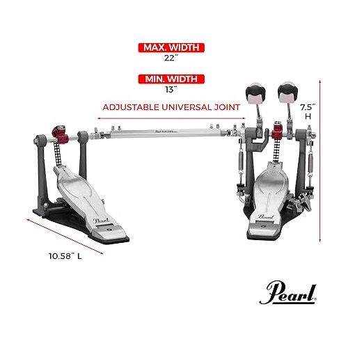  Pearl Eliminator Solo: Red Cam Double Bass Drum Kick Pedal (P1032R)
