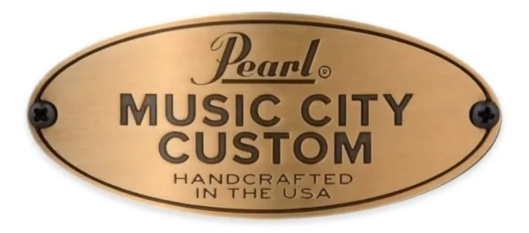  Pearl Music City Custom Solid Walnut Snare Drum 6.5 x 14- Natural with Boxwood-Rosewood TriBand Inlay