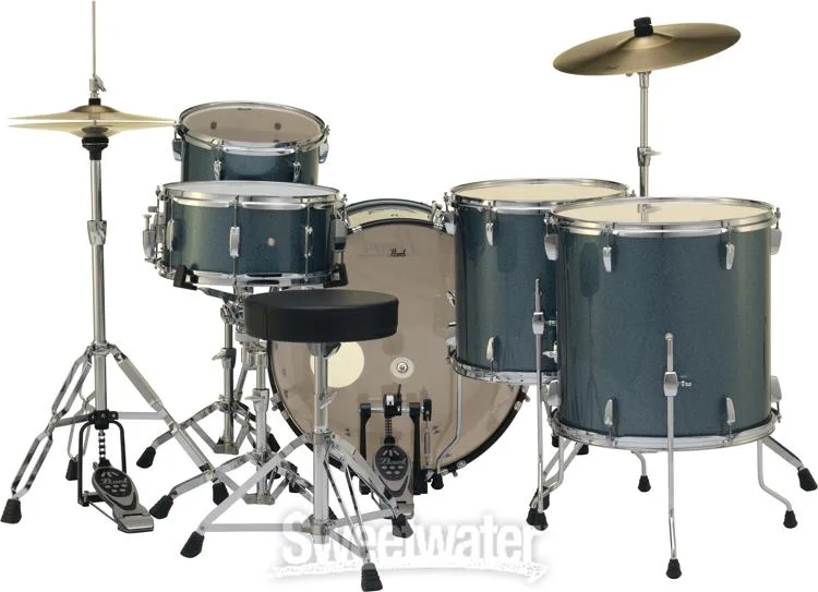  Pearl Roadshow RS525WFC/C 5-piece Complete Drum Set with Cymbals - Aqua Blue Glitter