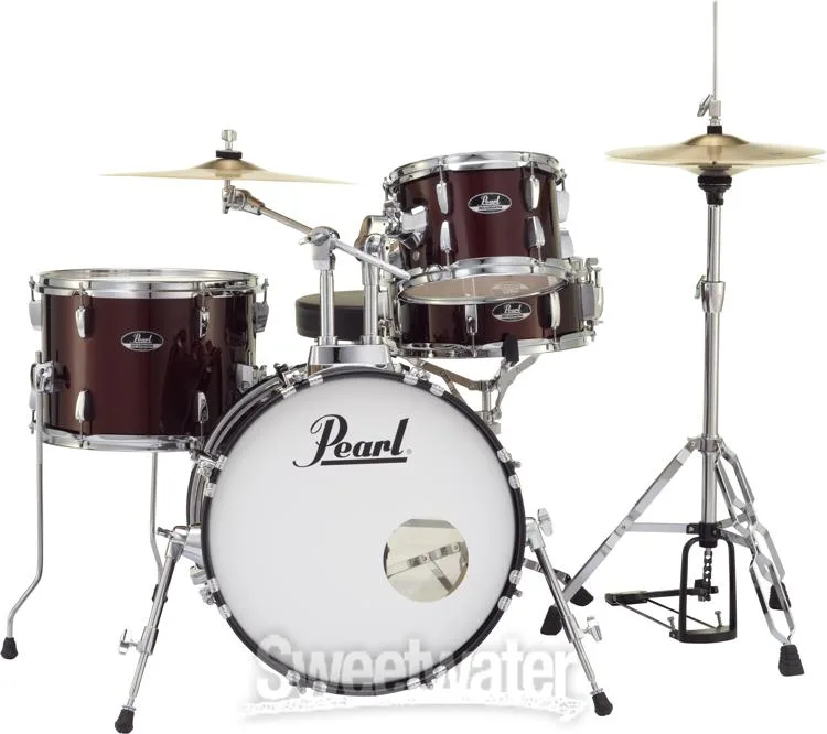  Pearl Roadshow RS584C/C 4-piece Complete Drum Set with Cymbals - Wine Red