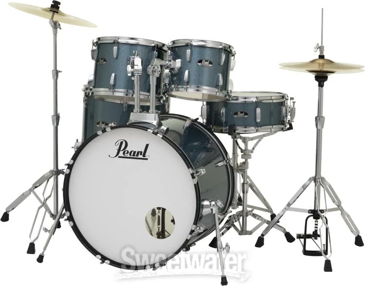  Pearl Roadshow RS525SC/C 5-piece Complete Drum Set with Cymbals - Aqua Blue Glitter