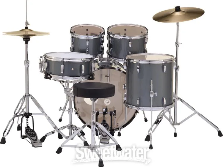  Pearl Roadshow RS505C/C 5-Piece Complete Drum Set with Cymbals - Charcoal Metallic