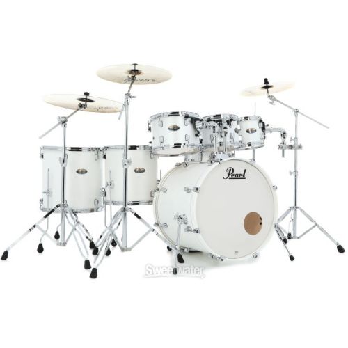  Pearl Decade Maple DMP927SP/C 7-piece Shell Pack with Snare Drum - White Satin Pearl