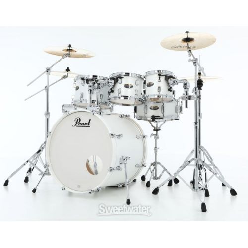  Pearl Decade Maple DMP927SP/C 7-piece Shell Pack with Snare Drum - White Satin Pearl