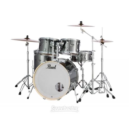  Pearl Export EXX725S/C 5-piece Drum Set with Snare Drum - Smokey Chrome