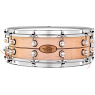 Pearl Music City Custom Solid Maple Snare Drum - 5 x 14-inch - Natural with Boxwood-Rosewood Inlay