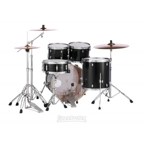  Pearl Export EXX725/C 5-piece Drum Set with Snare Drum - Jet Black