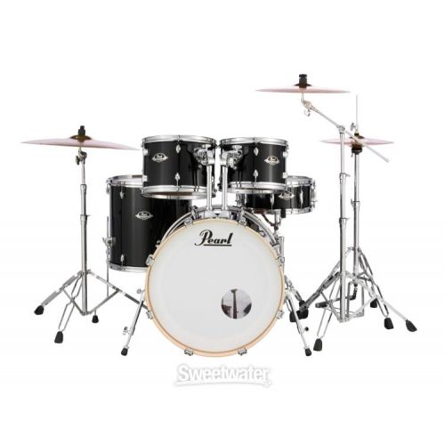  Pearl Export EXX725/C 5-piece Drum Set with Snare Drum - Jet Black