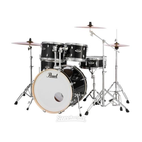  Pearl Export EXX725/C 5-piece Drum Set with Snare Drum - Jet Black