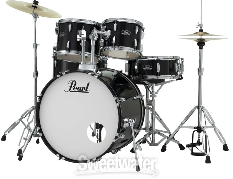  Pearl Roadshow RS525SC/C 5-piece Complete Drum Set with Cymbals - Jet Black