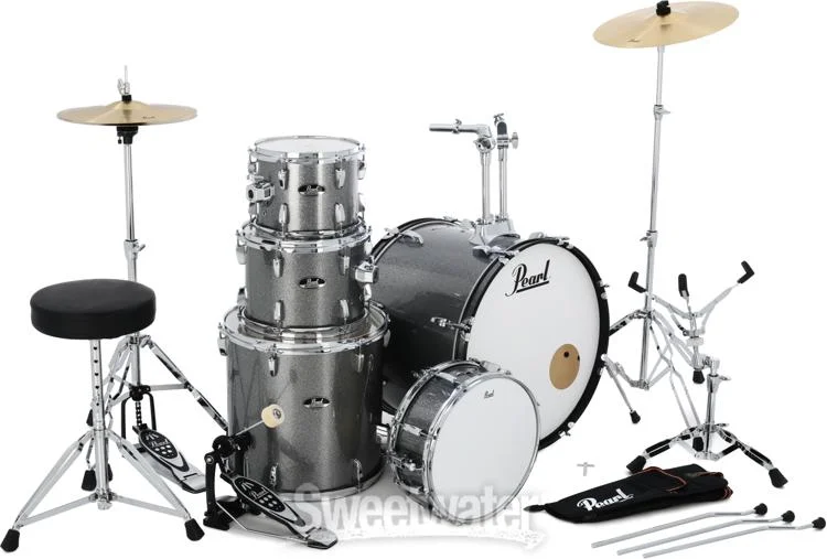  Pearl Roadshow RS525SC/C 5-piece Complete Drum Set with Cymbals - Jet Black