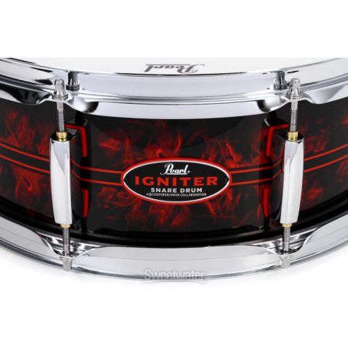  Pearl Casey Cooper Signature Igniter Snare Drum - 5 x 14-inch - Red/Black