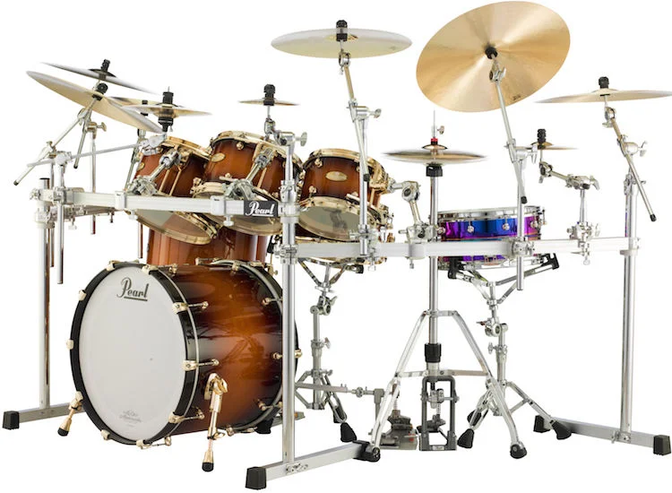  Pearl Masterworks Heritage 8-piece Shell Pack with Snare Drum - Walnut Sunburst