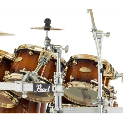  Pearl Masterworks Heritage 8-piece Shell Pack with Snare Drum - Walnut Sunburst