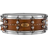 Pearl Music City Custom Solid Cherry Snare Drum - 5 x 14-inch - Natural with Boxwood-Rosewood Inlay