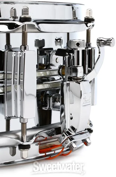  Pearl DuoLuxe Chrome over Brass Snare Drum - 5 x 14-inch - Nicotine White Marine Pearl Inlay