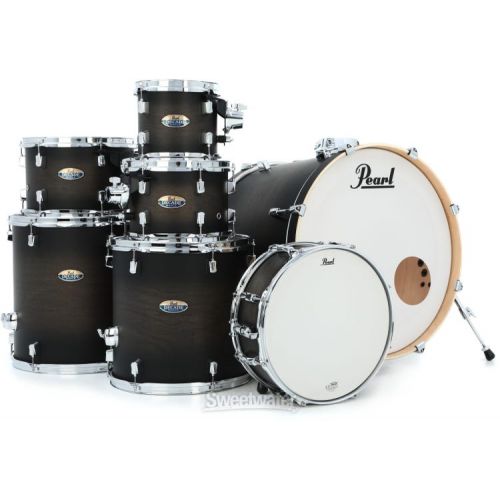  Pearl Decade Maple DMP927SP/C 7-piece Shell Pack with Snare Drum and 5-piece 930 Series Hardware Pack - Satin Black Burst