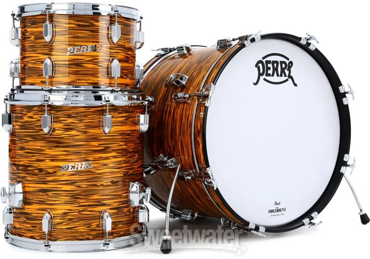  Pearl President Series Deluxe PSD903XP/C 3-piece Shell Pack - Sunset Ripple, Sweetwater Exclusive