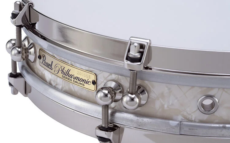  Pearl Philharmonic Pancake Snare Drum - 2.5-inch x 13-inch - Nicotine White Marine Pearl