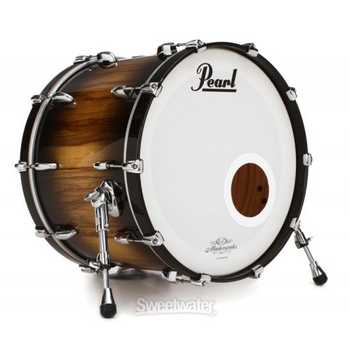  Pearl Masterworks Studio Exotic 9-piece Shell Pack with Snare Drum - Black to Natural Burst over Cameroon Black Limba