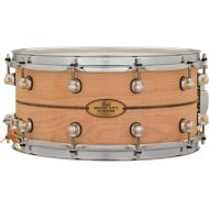 Pearl Music City Custom Solid Maple Snare Drum - 6.5 x 14-inch - Natural with Kingwood Center Inlay