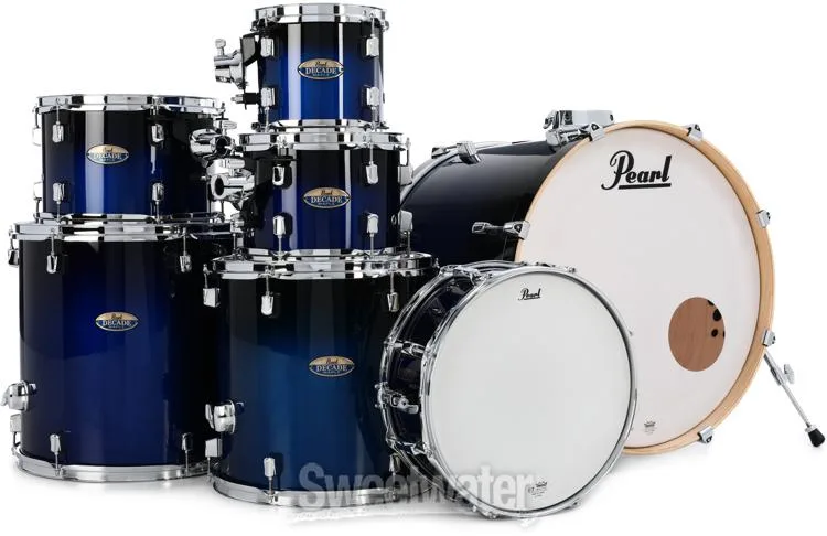  Pearl Decade Maple DMP927SP/C 7-piece Shell Pack with Snare Drum - Gloss Kobalt Fade Lacquer