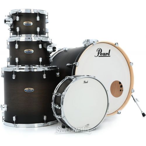  Pearl Decade Maple DMP925SP/C 5-piece Shell Pack with Snare Drum and Hardware Bundle- Satin Black Burst